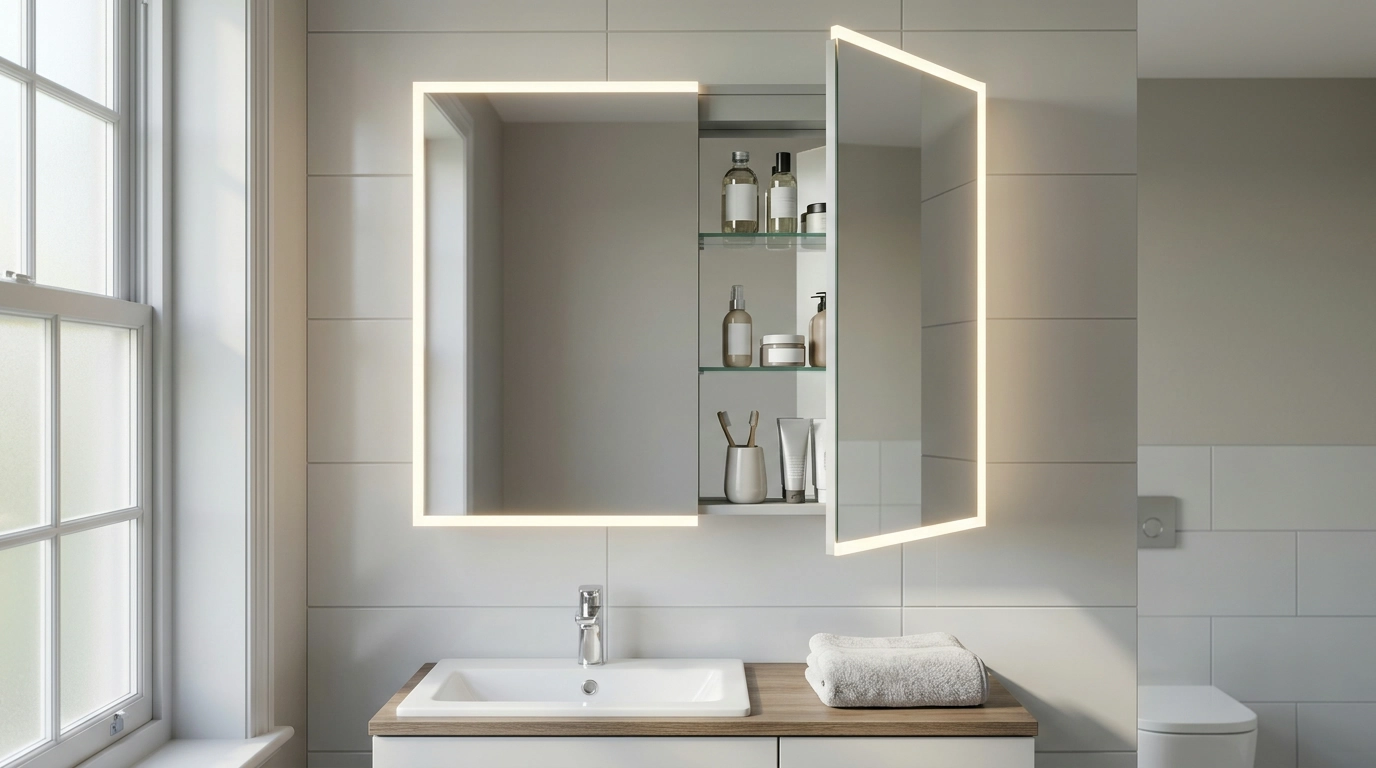 LED Mirrored Medicine Cabinet: Light + Storage in One