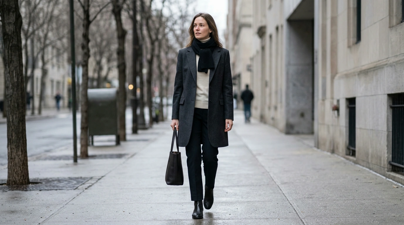 How to Style a Long Tailored Winter Blazer for Women