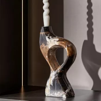 Portoro Marble Candle Holder: Home & Wedding Styling